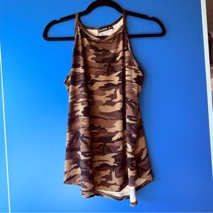 LouKeith Camo High Neck Racerback Swing Tank NWOT Medium